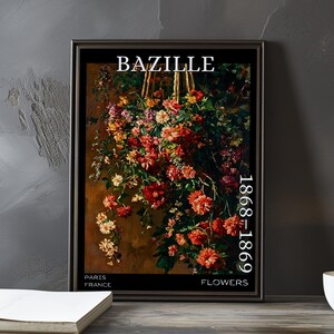 Fleurs 1868-1869 - Impression / affiche de Frédéric Bazille - Nature morte florale, floraison impressionniste français, décoration murale classique post-impressionnisme