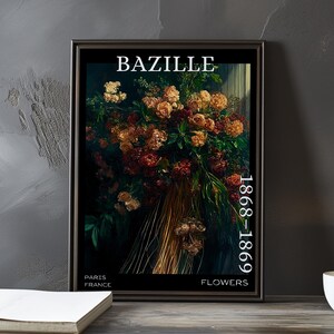 Fleurs 1868-1869 - Impression / affiche de Frédéric Bazille - Nature morte florale, floraison impressionniste français, décoration murale classique post-impressionnisme