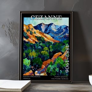 Mont Sainte-Victoire 1882-1906 - Paul Cézanne print / poster - French Post Impressionist landscape art, Provence mountain kitchen wall decor