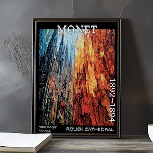 Rouen Cathedral 1892–1894 – Claude Monet print / poster – impressionism post impressionist church facade gothic light study series art decor