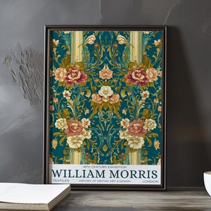 William Morris floral textile print – vintage arts & crafts wall art – ornate botanical pattern poster – 19th century British design decor
