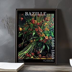 Fleurs 1868-1869 - Impression / affiche de Frédéric Bazille - Nature morte florale, floraison impressionniste français, décoration murale classique post-impressionnisme