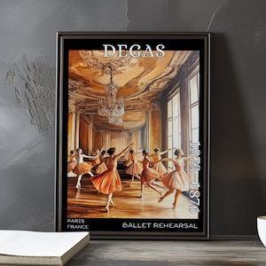 Ballet Rehearsal 1873–1876 – Edgar Degas print / poster – impressionism, post impressionist ballet, dancer study, french movement art decor