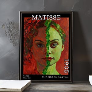 The Green Stripe 1905 – Henri Matisse print / poster – fauvism portrait modernist french post impressionism expressive colour wall art decor