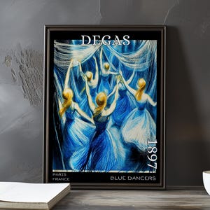 Blue Dancers 1897 – Edgar Degas print / poster – impressionism, post impressionist ballerinas, pastel movement, elegant ballet scene artwork