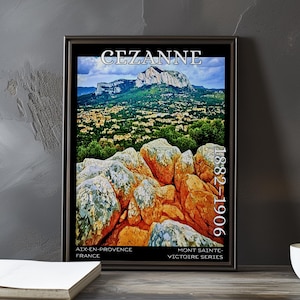 Mont Sainte-Victoire 1882-1906 - Paul Cézanne print / poster - French Post Impressionist landscape art, Provence mountain kitchen wall decor
