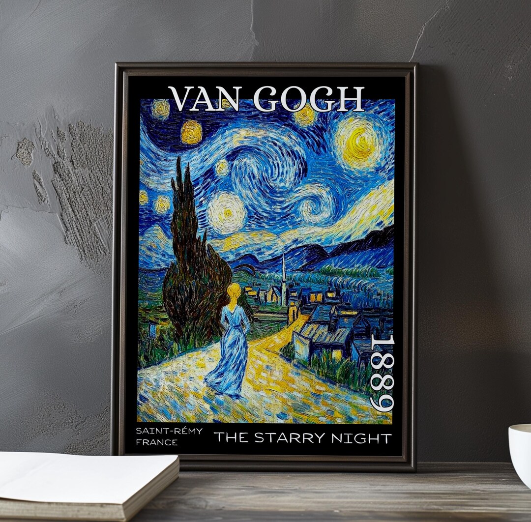The Starry Night 1889 – Vincent Van Gogh Print / Poster – Swirling Sky ...