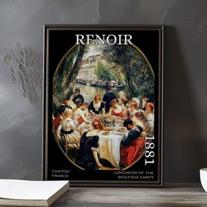 Luncheon of the Boating Party 1881 – Pierre-Auguste Renoir print / poster – french impressionism dining scene boating social gathering art