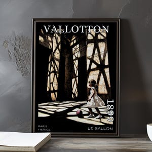 Le Ballon 1899 – Félix Vallotton print / poster – Nabis woodcut, Symbolist french art scene, graphic Paris park moment, vintage line artwork