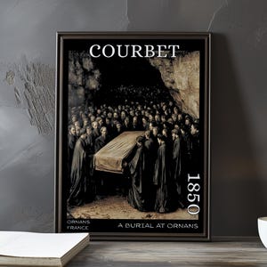 A Burial at Ornans 1850 - Gustave Courbet print / poster - French Realist masterpiece, 1850s vintage wall decor, historical fine art decor
