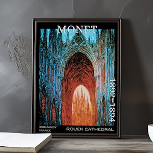 Rouen Cathedral 1892–1894 – Claude Monet print / poster – impressionism post impressionist church facade gothic light study series art decor