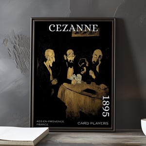 Os Jogadores de Cartas 1895 - Impressão/pôster de Paul Cézanne - Pintura pós-impressionista francesa, arte de parede vintage da década de 1890, decoração clássica da Provença