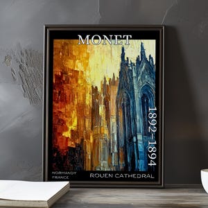 Rouen Cathedral 1892–1894 – Claude Monet print / poster – impressionism post impressionist church facade gothic light study series art decor