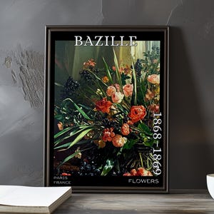 Flores 1868–1869 – Impressão/pôster de Frédéric Bazille – natureza morta floral, flor impressionista francesa, decoração de parede clássica pós-impressionista