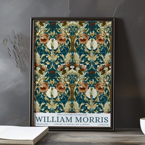 William Morris floral textile print – vintage arts & crafts wall art – ornate botanical pattern poster – 19th century British design decor