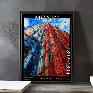 Rouen Cathedral 1892–1894 – Claude Monet print / poster – impressionism post impressionist church facade gothic light study series art decor