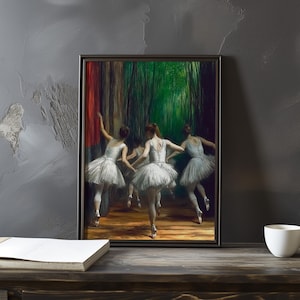 Edgar Degas inspired art poster - ballet dancer print - impressionism artwork - Degas dance art - impressionist painting - movement painting