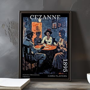 Os Jogadores de Cartas 1895 - Impressão/pôster de Paul Cézanne - Pintura pós-impressionista francesa, arte de parede vintage da década de 1890, decoração clássica da Provença