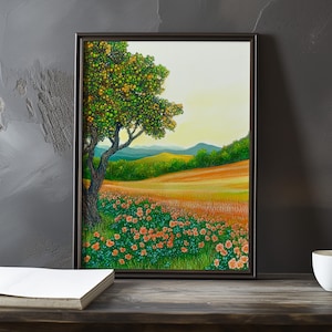 A Field of Wildflowers - Paul Cezanne inspirierter impressionistischer Kunstdruck – Französische Naturlandschaft Poster – Stillleben Poster Cezanne