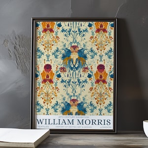 William Morris floral textile print – vintage arts & crafts wall art – ornate botanical pattern poster – 19th century British design decor