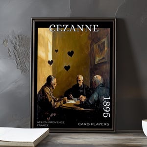 Os Jogadores de Cartas 1895 - Impressão/pôster de Paul Cézanne - Pintura pós-impressionista francesa, arte de parede vintage da década de 1890, decoração clássica da Provença