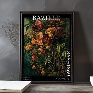 Fleurs 1868-1869 - Impression / affiche de Frédéric Bazille - Nature morte florale, floraison impressionniste français, décoration murale classique post-impressionnisme