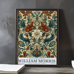 William Morris floral textile print – vintage arts & crafts wall art – ornate botanical pattern poster – 19th century British design decor