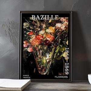 Fleurs 1868-1869 - Impression / affiche de Frédéric Bazille - Nature morte florale, floraison impressionniste français, décoration murale classique post-impressionnisme