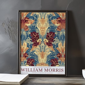 William Morris floral textile print – vintage arts & crafts wall art – ornate botanical pattern poster – 19th century British design decor