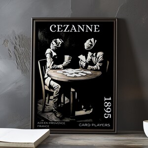 Os Jogadores de Cartas 1895 - Impressão/pôster de Paul Cézanne - Pintura pós-impressionista francesa, arte de parede vintage da década de 1890, decoração clássica da Provença