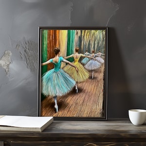 Edgar Degas inspired art poster - ballet dancer print - impressionism artwork - Degas dance art - impressionist painting - movement painting