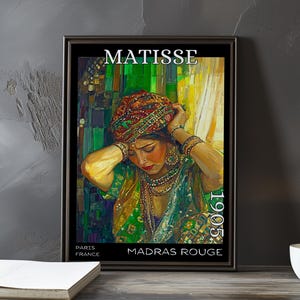 Madras Rouge 1905 – Henri Matisse print / poster – fauvism portrait bold colour french post impressionism woman headscarf wall art decor