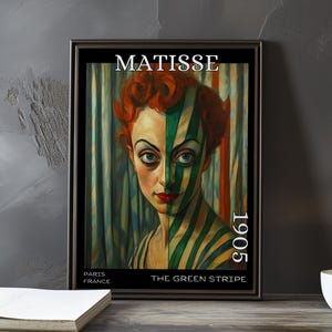 The Green Stripe 1905 – Henri Matisse print / poster – fauvism portrait modernist french post impressionism expressive colour wall art decor