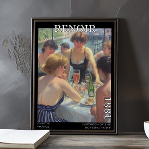 Luncheon of the Boating Party 1881 – Pierre-Auguste Renoir print / poster – french impressionism dining scene boating social gathering art