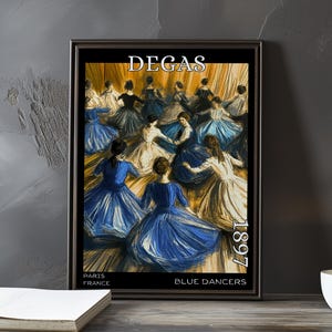 Blue Dancers 1897 – Edgar Degas print / poster – impressionism, post impressionist ballerinas, pastel movement, elegant ballet scene artwork