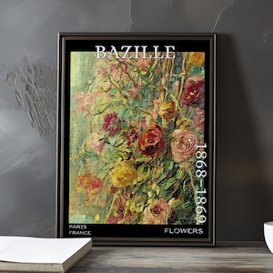 Fleurs 1868-1869 - Impression / affiche de Frédéric Bazille - Nature morte florale, floraison impressionniste français, décoration murale classique post-impressionnisme