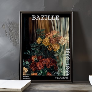 Fleurs 1868-1869 - Impression / affiche de Frédéric Bazille - Nature morte florale, floraison impressionniste français, décoration murale classique post-impressionnisme