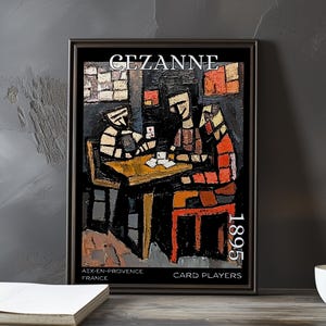 Os Jogadores de Cartas 1895 - Impressão/pôster de Paul Cézanne - Pintura pós-impressionista francesa, arte de parede vintage da década de 1890, decoração clássica da Provença