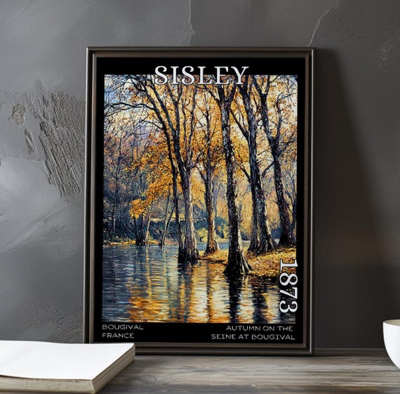 シスレー・アルフレッド、秋、ブージヴァル付近のセーヌ川、希少な画集より シスレー・アルフレッド、秋、ブージヴァル付近のセーヌ川、希少