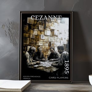 Os Jogadores de Cartas 1895 - Impressão/pôster de Paul Cézanne - Pintura pós-impressionista francesa, arte de parede vintage da década de 1890, decoração clássica da Provença