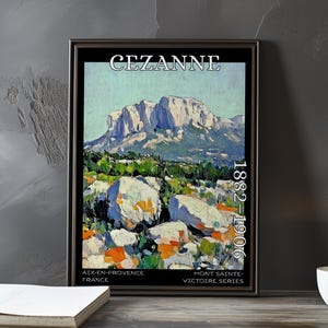 Mont Sainte-Victoire 1882-1906 - Paul Cézanne print / poster - French Post Impressionist landscape art, Provence mountain kitchen wall decor