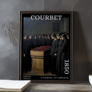 A Burial at Ornans 1850 - Gustave Courbet print / poster - French Realist masterpiece, 1850s vintage wall decor, historical fine art decor