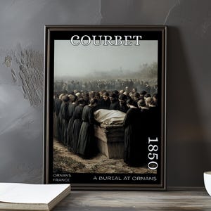 A Burial at Ornans 1850 - Gustave Courbet print / poster - French Realist masterpiece, 1850s vintage wall decor, historical fine art decor