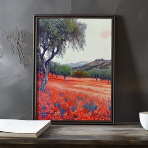 A Field of Wildflowers - Paul Cezanne inspirierter impressionistischer Kunstdruck – Französische Naturlandschaft Poster – Stillleben Poster Cezanne