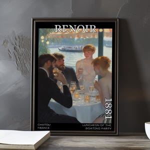Luncheon of the Boating Party 1881 – Pierre-Auguste Renoir print / poster – french impressionism dining scene boating social gathering art