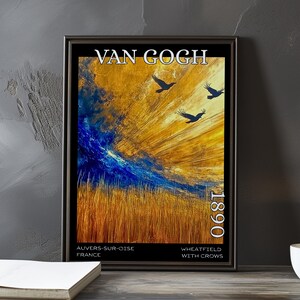 Wheatfield with Crows 1890 – Vincent van Gogh print / poster – dark sky field art post impressionism dutch landscape dramatic wheat decor