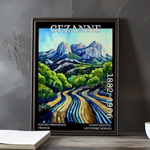 Mont Sainte-Victoire 1882-1906 - Paul Cézanne print / poster - French Post Impressionist landscape art, Provence mountain kitchen wall decor