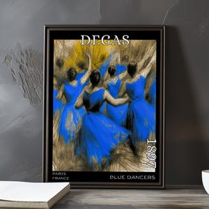 Blue Dancers 1897 – Edgar Degas print / poster – impressionism, post impressionist ballerinas, pastel movement, elegant ballet scene artwork