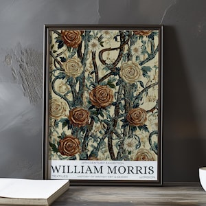 William Morris floral textile print – vintage arts & crafts wall art – ornate botanical pattern poster – 19th century British design decor