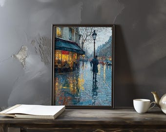 Gustave Caillebotte-Inspired Parisian Rainy Street Print - Urban Impressionist Art